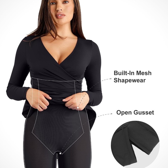 Chic Black Wrap Midi Dress - Picture 3 of 6